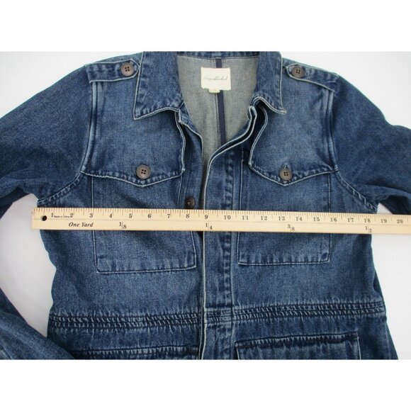 Anthropologie Unpublished Morgan Military Jacket Womens Size M Denim Utility - Picture 12 of 16